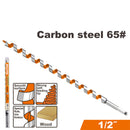 BROCA AUGER PARA MADERA 1/2 PLG X 18 PLG, DE ACERO AL CARBONO, VASTAGO HEXAGONAL DE 1/4 PLG, RICOTA.