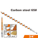 BROCA AUGER PARA MADERA 3/4 PLG X 18 PLG, DE ACERO AL CARBONO, VASTAGO HEXAGONAL DE 1/4 PLG, RICOTA.