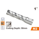BROCA ANULAR PARA METAL HSS M2, 1 X 2 PLG, VASTAGO WELDON 3/4 PLG, RICOTA.