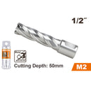 BROCA ANULAR PARA METAL HSS M2, 1/2 X 2 PLG, VASTAGO WELDON 3/4 PLG, RICOTA.