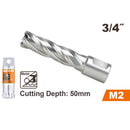 BROCA ANULAR PARA METAL HSS M2, 3/4 X 2 PLG, VASTAGO WELDON 3/4 PLG, RICOTA.