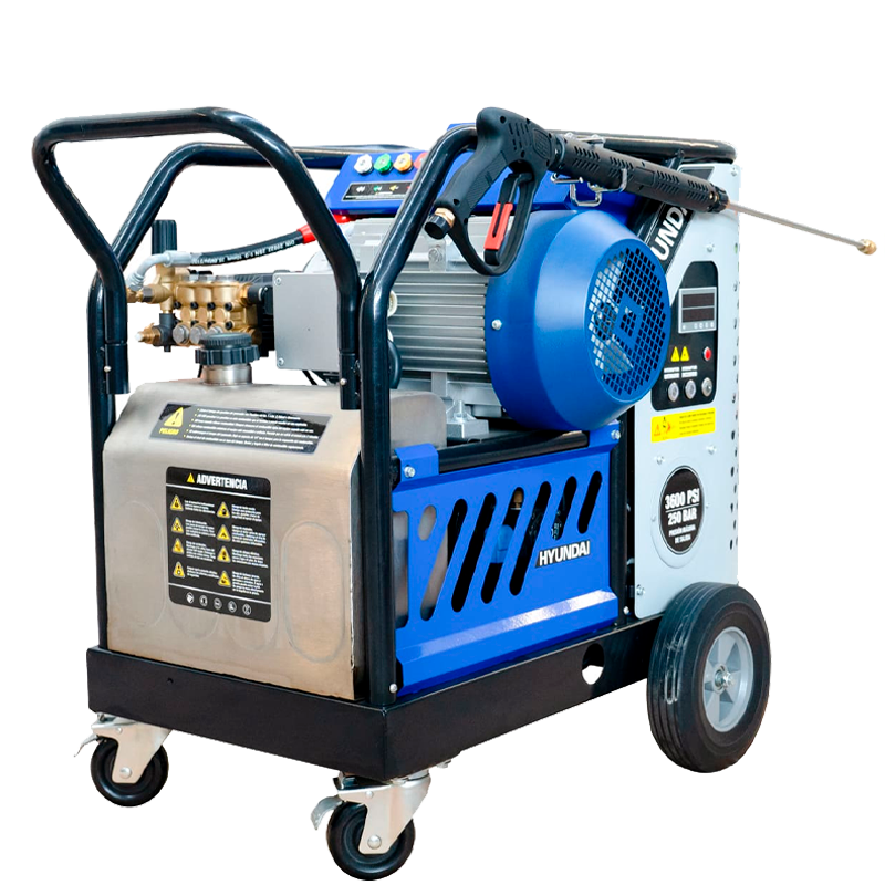 Hidrolavadora profesional para agua caliente con motor eléctrico trifásico, 10 Hp en marca HYUNDAI, VULKAN-KR10E