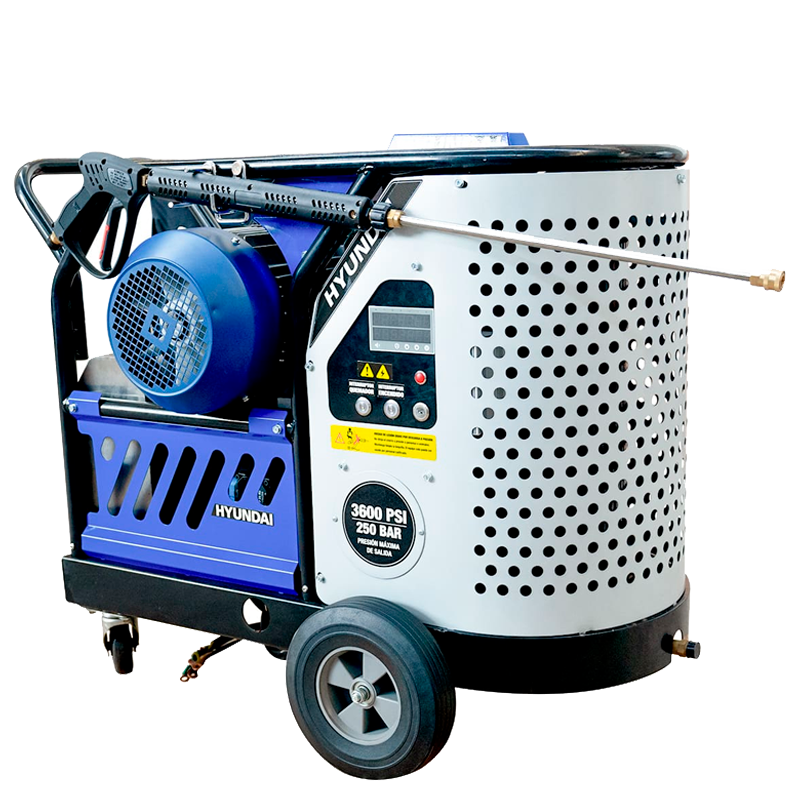 Hidrolavadora profesional para agua caliente con motor eléctrico trifásico, 10 Hp en marca HYUNDAI, VULKAN-KR10E