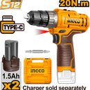 Atornillador inalambrico 12 voltios,Ingco,cCDLI12202