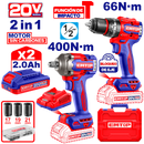 Combo barreno percutor y llave de impacto de 1/2 plg, Emtop, ULCKL20275