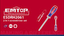 DESARMADOR 2 EN 1 DE PUNTA INTERCAMBIABLE DE 6 PULG, EMTOP, ESDRH2061