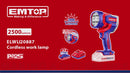 Lámpara de trabajo inalámbrica de 20 voltios, Emtop, ELWLI20885