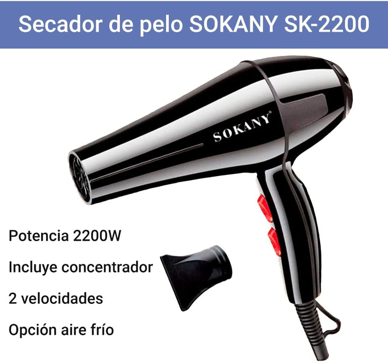 Secadora de pelo profesional, Sokany, SK-2200