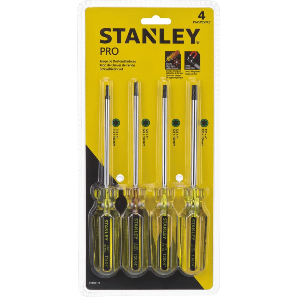 Juego de 4 desarmadores Torx, línea pro, Stanley, stht69173, STHT69173