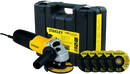 PULIDORA/ESMERILADORA, 4-1/2 PULG, CON 5 DISCOS Y CAJA PLASTICA, 710 WATTS. MARCA STANLEY