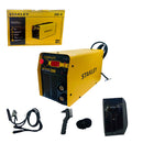 SOLDADORA INVERTER, GRATIS PULIDORA SG6115D-B3, 4-1/2 PULG Y 3 DISCOS P/METAL, 200 AMPERIOS, MULTIVOLT. MARCA STANLEY