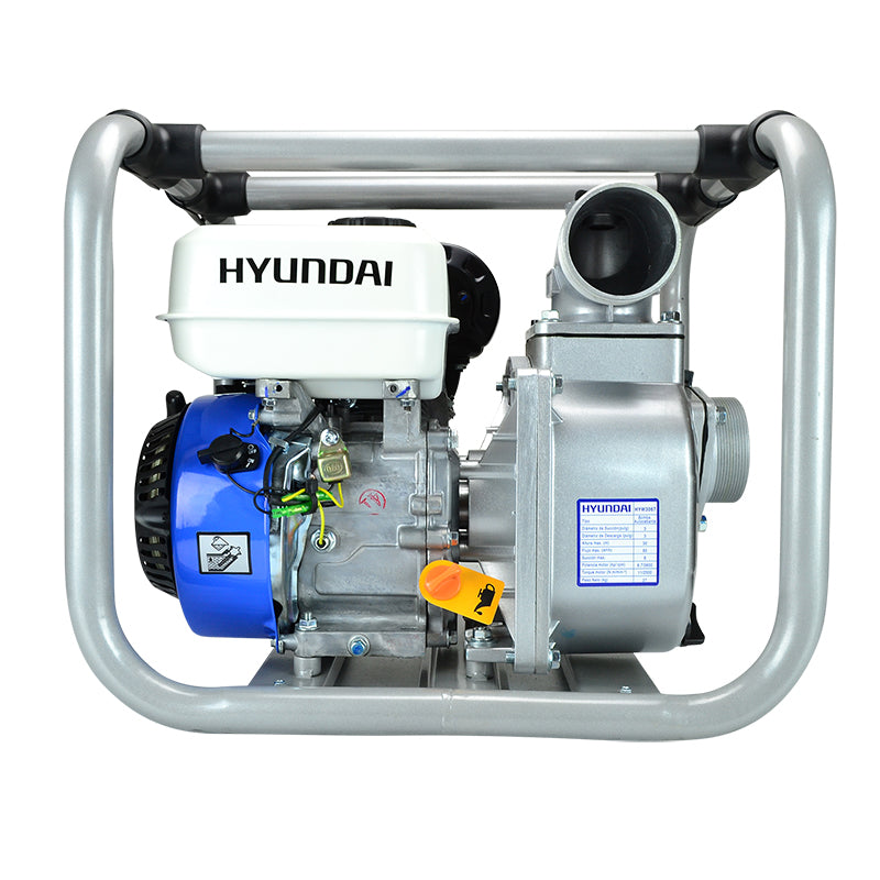 BOMBA DE AGUA DE GASOLINA, 3 PLGS, 6.7 HP, 4 TIEMPOS, ALTURA 30 MTS, HYUNDAI, HYW3067