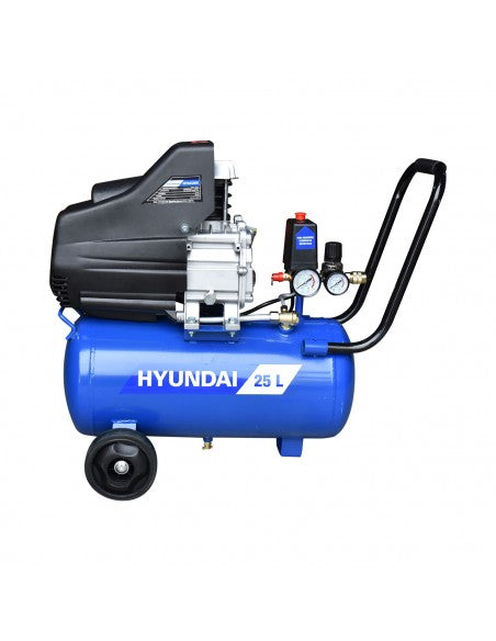 COMPRESOR DE 25 LTS, 2.5 HP, 115 PSI, 110 V, CON KIT DE MANGUERA Y PISTOLA, HYUNDAI , HYAC25K