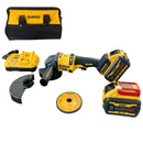 PULIDORA INALAMBRICA, FLEX VOLT, 4-1/2 A 6 PULG, 60 VOLTIOS, MOTOR SIN CARBONES ACCSESORIOS Y BOLSO. MARCA DEWALT