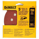 KIT DE 5 DISCOS DE LIJA DE 5", GRANO 150, TIPO VELCRO, DW4304  X, DEWALT