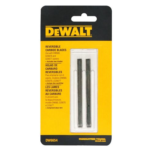 JUEGO DE CUCHILLAS DE CARBURO PARA CEPILLO DW680, 2 PIEZAS, DW6654, DEWALT