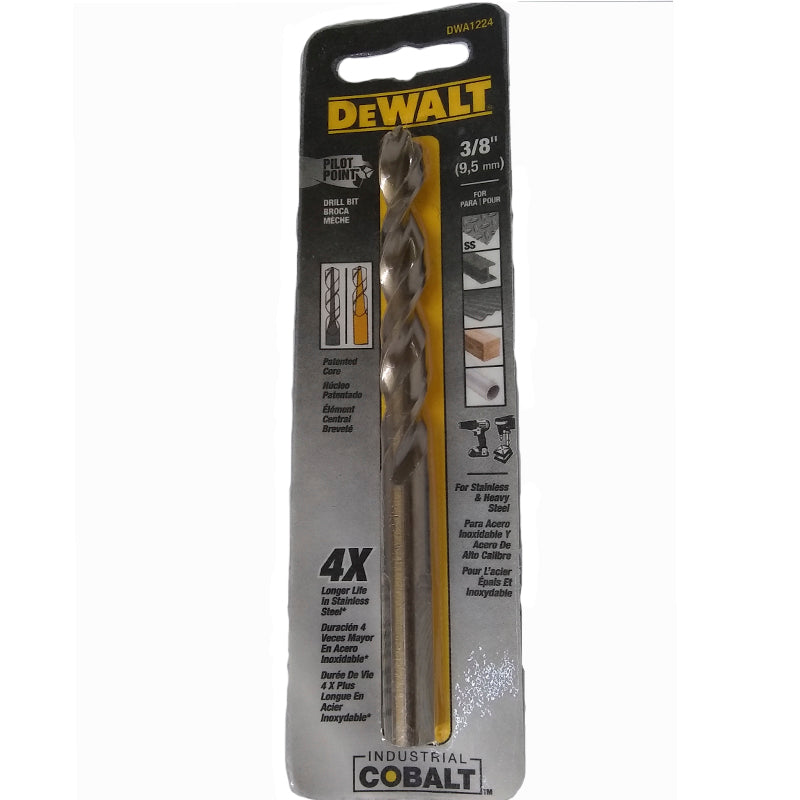 BROCA DE COBALTO PARA METAL Y MADERA DE 3/8PULG, DWA1224, DEWALT