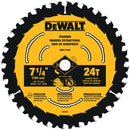 DISCO DE SIERRA, 7-1/4, 24 DIENTES, EJE DE 5/8, PARA CORTAR MADERA, A GRANEL. MARCA DEWALT