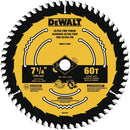 DISCO DE SIERRA, 7-1/4 PULG, PARA MADERA, 60 DIENTES, CORTES FINOS. MARCA DEWALT