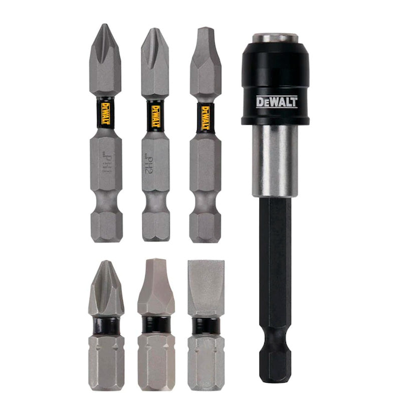Juego de puntas para atornillar, 7 piezas, Tough grip, Dewalt, dwa3hldtg-7l, DWA3HLDTG-7L