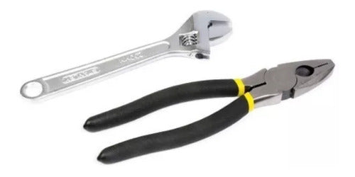 Juego de alicate y llave ajustable, 90-164la, Stanley, 90-164LA