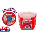 Kit de discos para cortar metal acero inox de 4 ½ plgs, centro plano, 50 unidades, Emtop, eacd211550