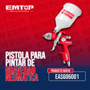 PISTOLA PARA PINTAR DE GRAVEDAD NEUMATICA, PRESION 2-3.5 BAR, BOQUILLA ESTANDAR 1.4 MM. MARCA EMTOP