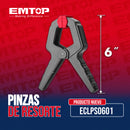 PINZAS DE RESORTE, 6 PULGADAS. MARCA EMTOP