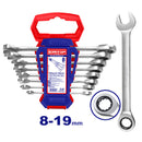 Juego de 8 llaves ratch cola corona, milimétricas, Emtop, ecss10802