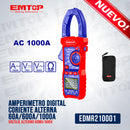 AMPERIMETRO DIGITAL, CORIENTE ALTERNA 60A/600A/1000A, VOLTAJE ALTERNO 60MV/600V. MARCA EMTOP