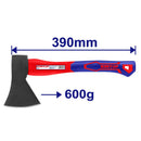 HACHA DE 600 GRAMOS, MANGO DE FIBRA DE VIDRIO, EMTOP, EHAMAX0600