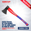 HACHA FORJADA DE 1250 GRAMOS, 28 PULGADAS DE LARGO, TRATAMIENTO TERMICO DE ACERO AL CARBONO 45, MANGO DE FIBRA DE VIDRIO
