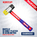 Mazo de goma y plástico de 16 onzas, fibra de vidrio, Emtop