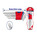 Juego de 9 llaves Torx, con brazo extra largo, Emtop, ehky3092