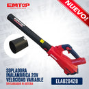 SOPLADORA INALAMBRICA DE 20 VOLTIOS, 18,500 RPM, VELOCIDAD VARIABLE SIN CARGADOR NI BATERIA. MARCA EMTOP