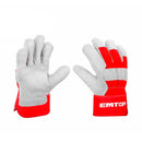 GUANTE DE CUERO PUÑO DE GOMA DE 10.5 PULG TRABAJO MECANICO Y JARDINERIA. MARCA EMTOP