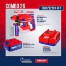 COMBO 26. ROTOMARTILLO SDS PLUS, INALAMBRICO, 20 VOLTIOS, 1 BATERIA Y CARGADOR DE 4 AH. MARCA EMTOP