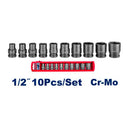 Juego de copas de impacto, raíz 1/2 plgs, 10 piezas, Emtop, emss12101