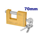 CANDADO DE BLOQUE PARA PERSIANA DE LATON MACIZO DE ALTA RESISTENCIA DE 70 MILIMETROS Y 411 GRAMOS INCLUYE 3 LLAVES.EMTOP