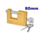 CANDADO DE BLOQUE PARA PERSIANA DE LATON MACIZO DE ALTA RESISTENCIA DE 80 MILIMETROS Y 568 GRAMOS INCLUYE 3 LLAVES.EMTOP
