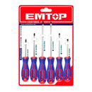 Juego de 6 desarmadores, Emtop, esst0602