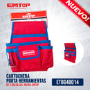 Cartuchera porta herramientas de 7 bolsillos, percha para martillo, Emtop, ETBG48044