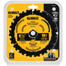 DISCO DE SIERRA, 6-1/2, 18 DIENTES, EJE DE 5/8 PARA CORTAR MADERA. MARCA DEWALT