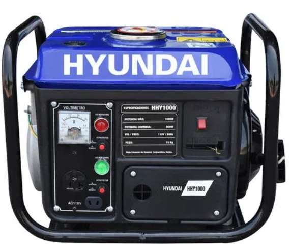 GENERADOR DE GASOLINA, 1000 WATTS, 2 HP, 110 V, 2 TIEMPOS, HYUNDAI, HHY1000