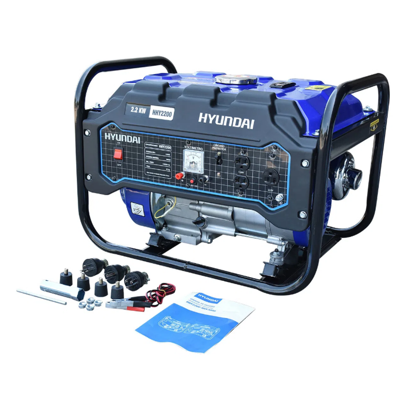 GENERADOR DE GASOLINA, 2200 WATTS, 6.5 HP, 110 V, 4 TIEMPOS, HYUNDAI, HHY2200