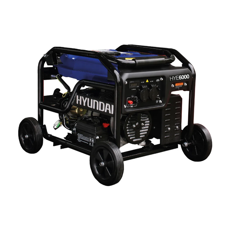 GENERADOR DE GASOLINA, 6000 WATTS, 13.1 HP, 110 - 220 V, 4 TIEMPOS, HYUNDAI, HYE6000