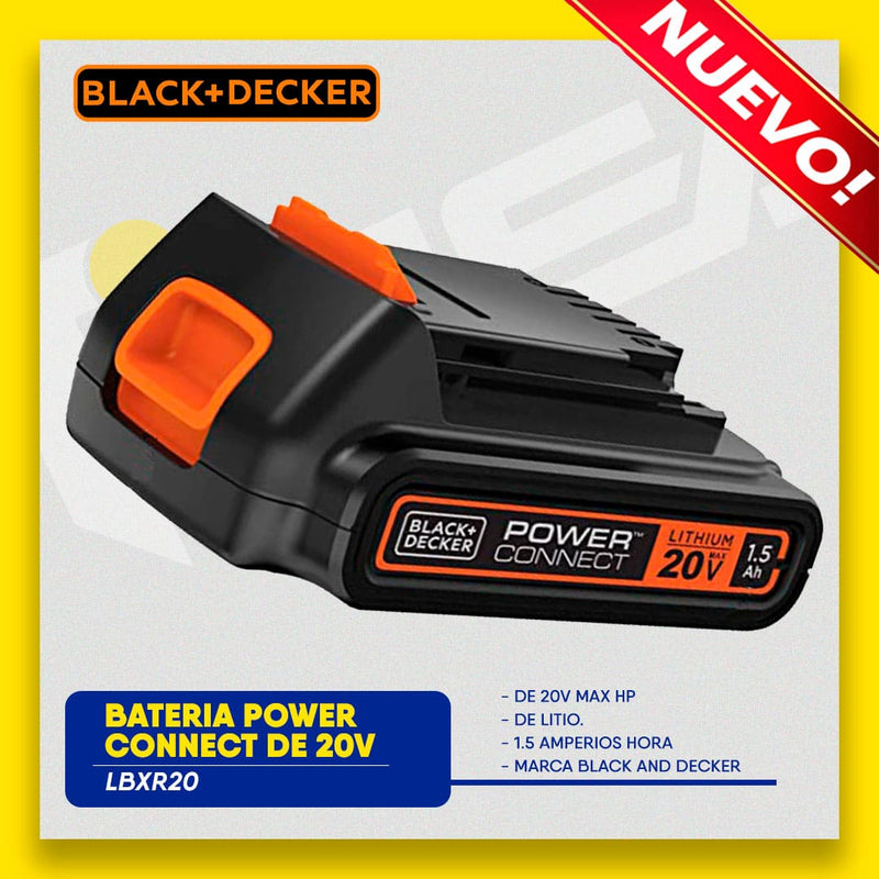 BATERIA POWER CONNECT, DE 20V MAX HP DE LITIO, 1.5 AMPERIOS HORA. MARCA BLACK AND DECKER