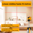 NIVEL LASER MAGNETICO, COLOR ROJO, 15 METROS, INGCO
