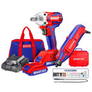 COMBO LLAVE DE IMPACTO INALAMBRICA 1/2, 20V,ULCDLIW20221 + ROTO TOOL DE 130 WATTS, CON 129 ACCESORIOS, ULMGK1301. EMTOP