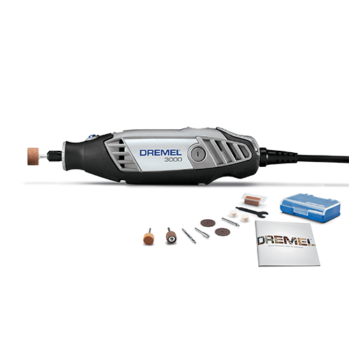 Roto Tool eléctrico, 130 watts, 0-33000 rpm, eje 1/8, 10 accesorios, F0133000BM, incluye guía de proyectos, 3000, Dremel